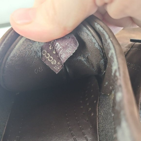 Ecco Women's 39/ 8-8.5 Brown Nubuck Leather Comfort Casual Lace Up Sneaker Shoes - Picture 13 of 14